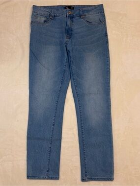 DAZN Jeans Mens 32x30 Light Blue Denim Wash Straight Faded Distressed Workwear